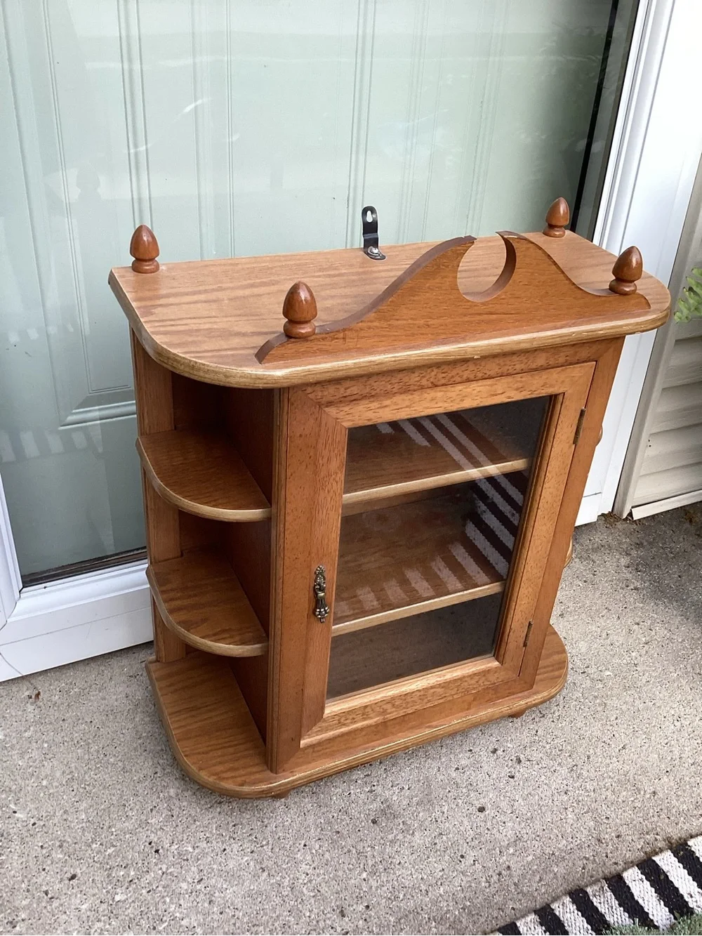 Vintage Oak Glass-Door Display Cabinet - Curio - Display for Collectibles